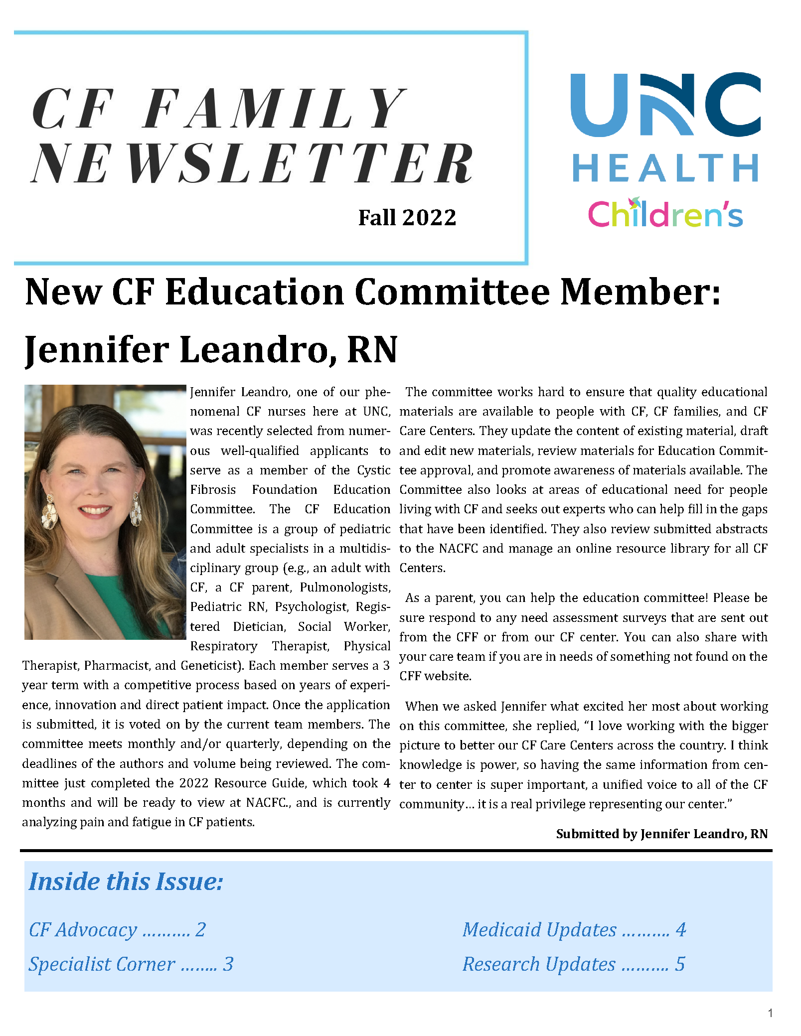 Fall 2022 CF Family Newsletter